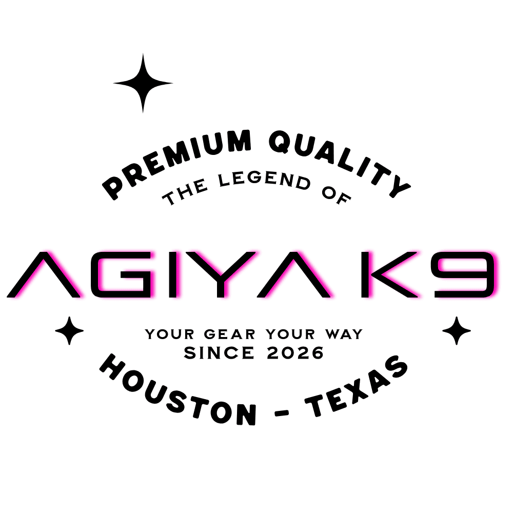Temporary AGIYA K9 neon pink wordmark for media plumbing tests — not the final brand mark